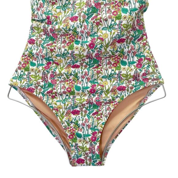 J. Crew Size 2 Ruffle One Shoulder Swimsuit Liberty Floral Print Recycled Fabric - Picture 8 of 14